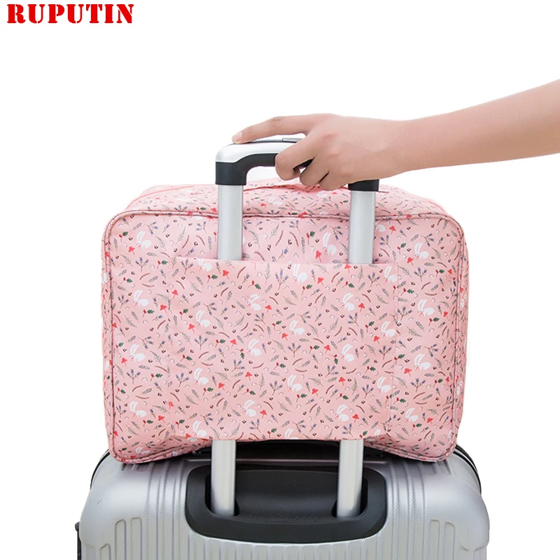 

RUPUTIN Women Men Travel Bag Large Capacity Trolley Case Layered Finishing Bag Handbag Storage Cosmetic Bag Luggage Organizer