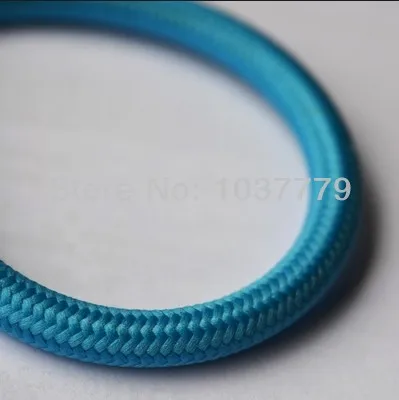 5 м/лот небесно-голубой цвет винтажная Ткань кабель текстильный шнур питания