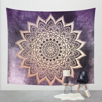 

WARM TOUR Dropshipping Belgium New Mandala Tapestry Blue Circle Moon Sun Tai Chi Wall Art Tapestry Indian Sheet