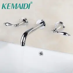 Kemaidi Ванная комната кран Смесители для ванны строительство и недвижимость настенные две ручки 3 шт. комплект Для ванной светильники Наборы