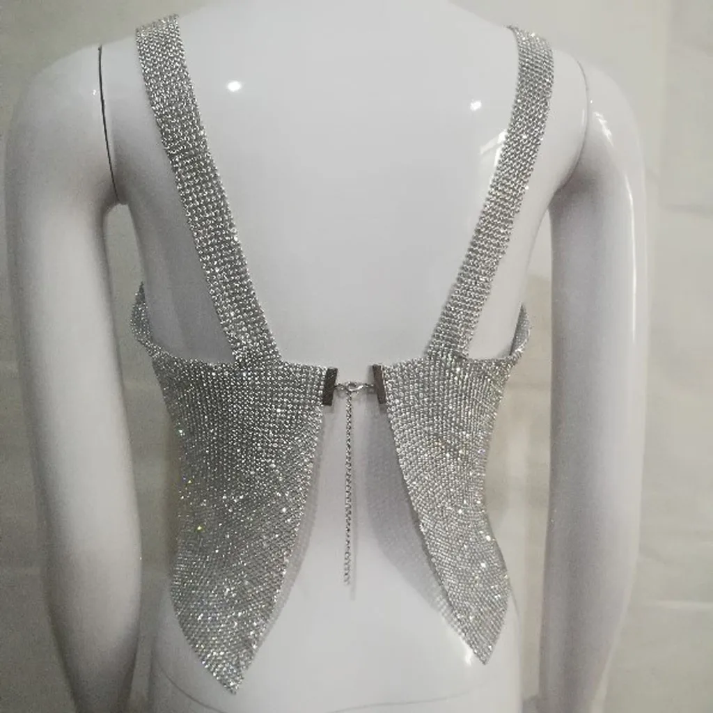 Модный женский сексуальный жилет Camisole блузка без рукавов металлические топы с открытой спиной свободные элегантные мягкие удобные высококачественные новые#052