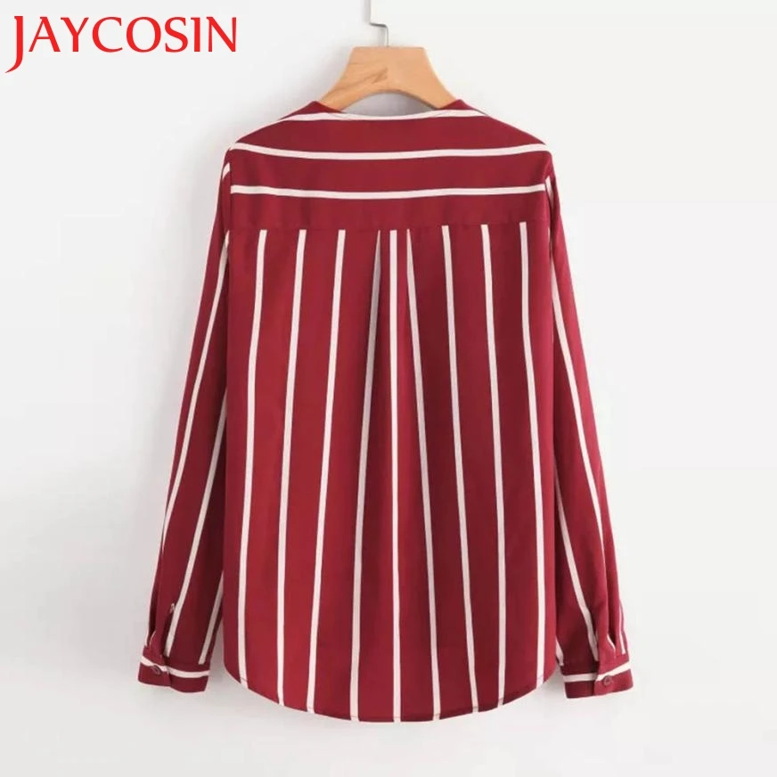 Женская Повседневная рубашка с v образным вырезом JAYCOSIN футболка в полоску