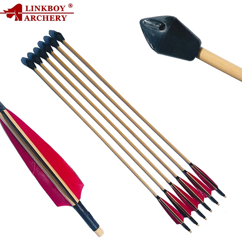 12pcs Archery Bow Whistling Bamboo Arrow Completed Hunting and Shooting