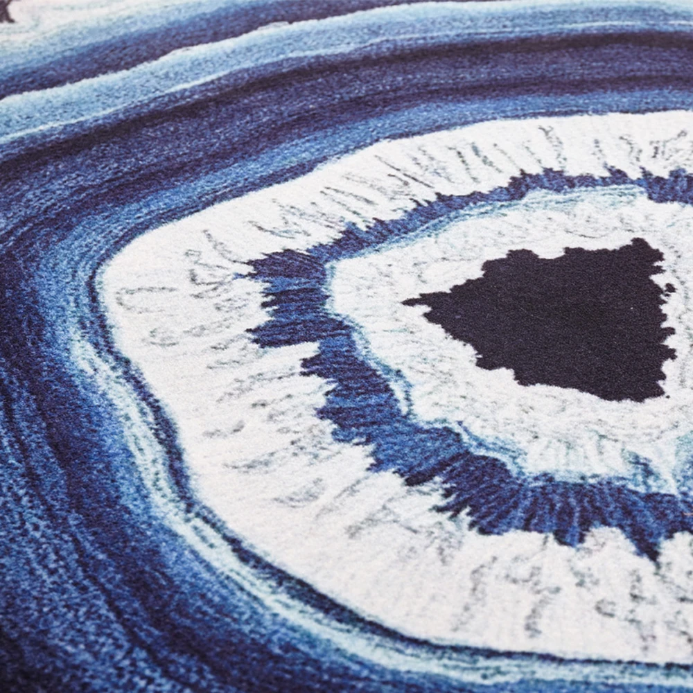  Country Style Nylon Fabric Tree Rings Wood Carpet and Rug Stripe Blue Lake Living Room Bedroom Rugs - 32822748401