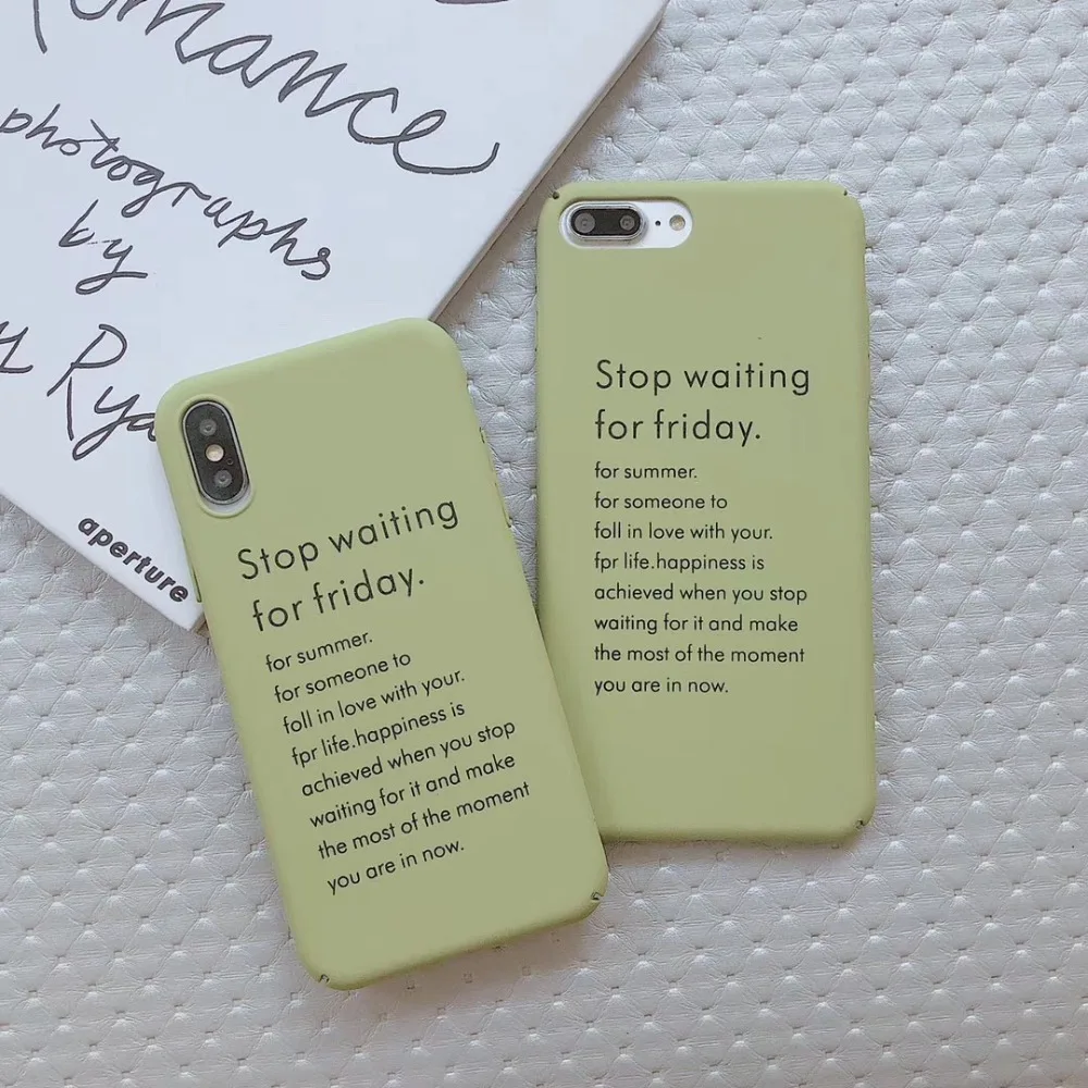 

Fashion Matcha green English letters for iphoneXs Max / XR / X / 6S / 7 / 8plus mobile phone hard shell shatter-resistant sleeve