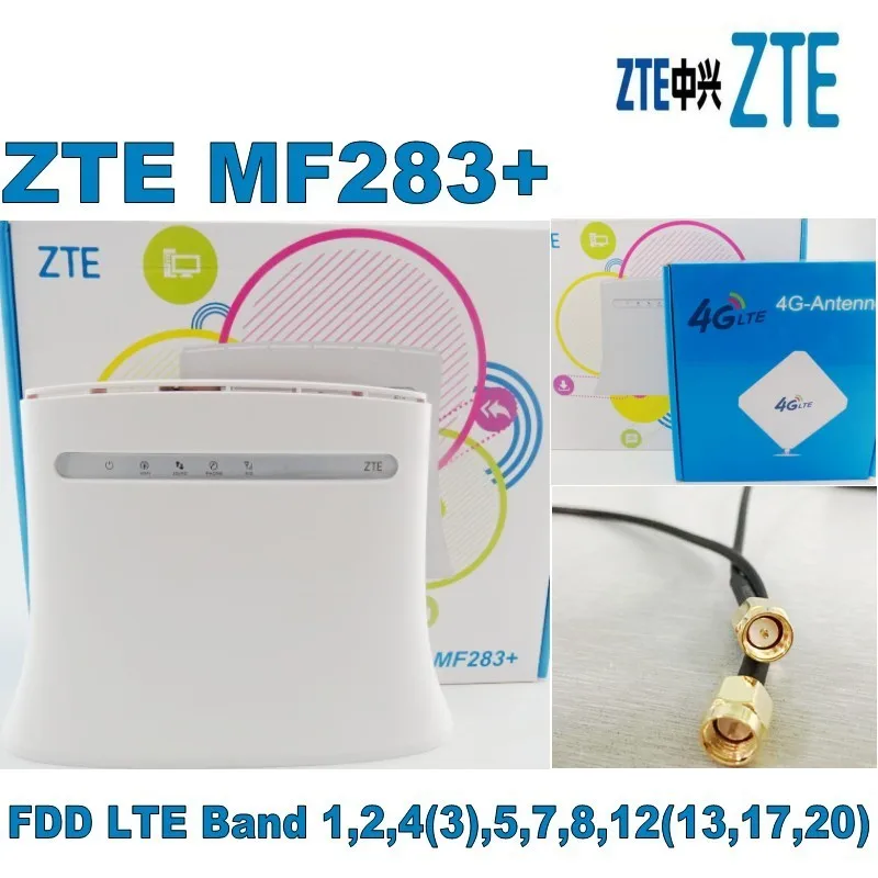 Беспроводной шлюз ZTE MF283 + 4G LTE Внешняя антенна с двумя разъемами SMA|zte mf283|lte 4glte gateway |