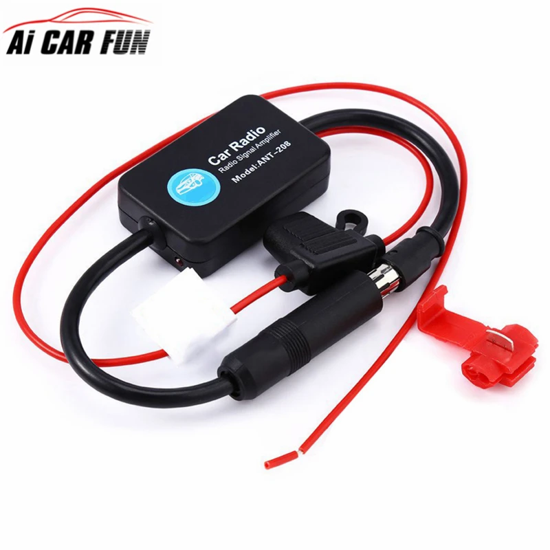 

Universal 12V Car Radio FM Antenna Amp Amplifier Booster for Marine Vehicle Boat RV Signal Enhance Device
