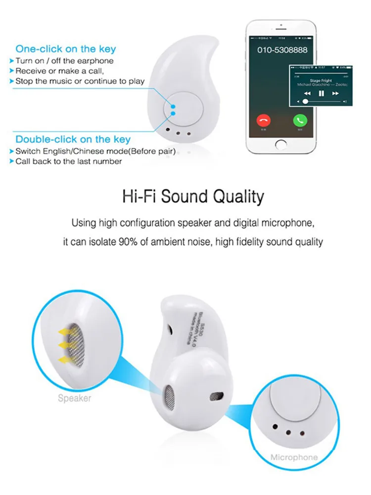 Mini Bluetooth Stereo Headset Wireless Headphones bluetooth Earphone with Microphone Car Call Handsfree Headphone for xiaomi (14)