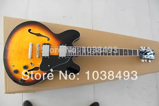Best price at $287 Cheap Manufacturer to manufacture the best electric guitar 335 flower old order EMS free delivery