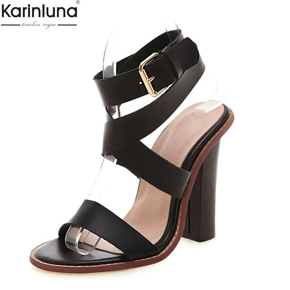 

Karinluna brand design Summer Big Size 32-48 High Heels Shoes Woman Pumps sexy gladiator Party Sandals Women Shoes