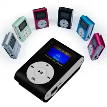 OcioDual Мини Черный MP3-плеер с зажимом ЖК-экран и fm-радиоприемник алюминий до 32 ГБ Micro SD металлический датчик для считывания