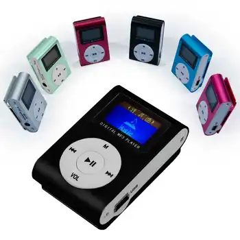 

OcioDual Mini Black MP3 Player with CLIP LCD Screen and FM Radio Player Aluminum up to 32Gb Micro SD Metal Reader