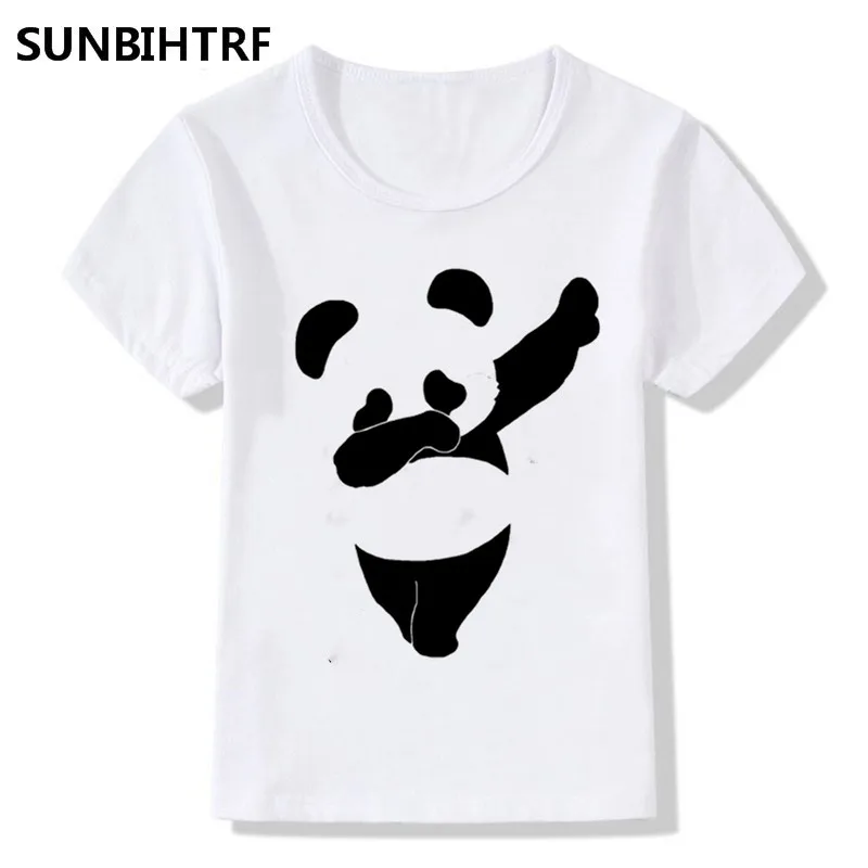 

2018 Fashion Children Dabbing Panda Cartoon Funny T-Shirts Kids Summer Tops Big Girls Boys Short Sleeve T shirt Baby Clothes