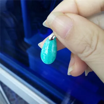 

Genuine Natural Amazon Stone Water Drop Bead Pendant Women Necklace Charm Amazonite Pendant 22*11*5mm