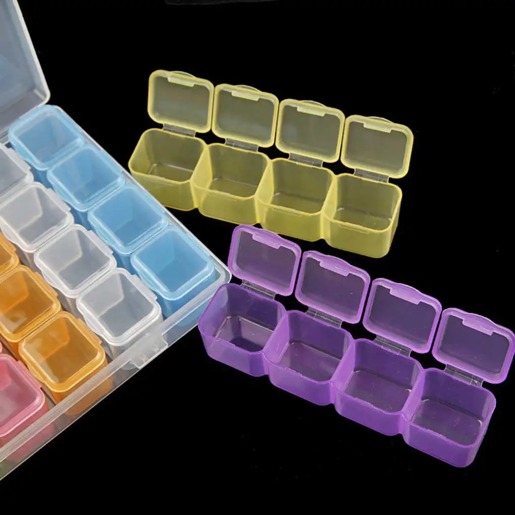 BGVfiveColorful пластиковые 28 сетки Слоты инструменты для дизайна ногтей коробка для хранения ювелирных изделий Стразы бусины Чехол Органайзер