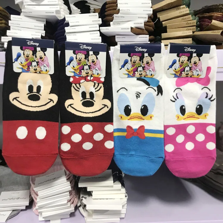 Disney женские носки хлопковые носки милые носки с Микки Маусом Повседневные носки дикие сезоны