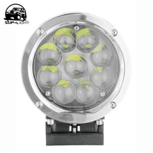 1X5,5 дюймов 45 Вт круглые светлые пятна светодиодный рабочий свет Прожектор направляемый для автомобильных аксессуаров светодиодные фары для вождения с хромированный корпус