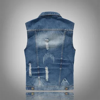 

New 2019 Denim Vests Sleeveless Cowboy Jackets Male Vintage Retro Casual