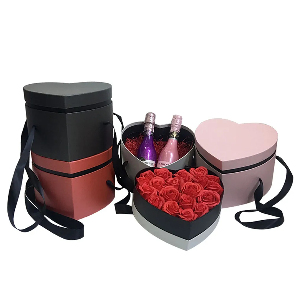 2019 новый дизайн 2 пол сердце-форма Подарочный коробка флорист упаковка Свадебная вечеринка День Святого Валентина подарочная упаковка