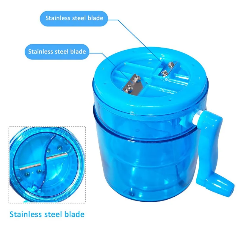 1.1L Portable Hand Crank Manual Stainless Steel Ice Crusher Shaver Kids Shredding Snow Cone Maker Machine Kitchen Tools Gadgets 1.1L Portable Hand Crank Manual Stainless Steel Ice Crusher Shaver Kids Shredding Snow Cone Maker Machine Kitchen Tools Gadgets