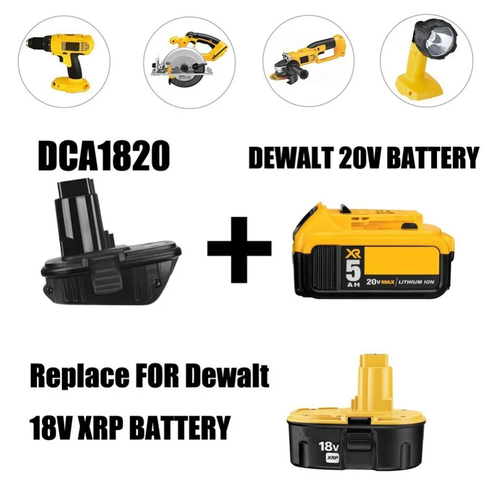 20 В батарея адаптер DCA1820 преобразован в никель зарядное устройство инструмент конвертер для Dewalt батареи