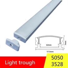 Juego de tiras de aluminio para luces LED 5050, accesorio de 0,5 m x 12 mm, con carcasa plana y cubierta de PC, 5050, 5630, 2-30 juegos