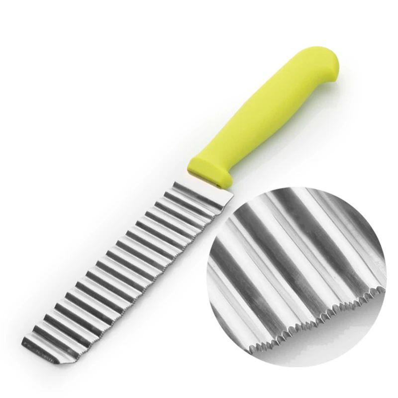 1PC New Stainless Steel Wave Knife Potato Cutting Corrugated Knife Fries Chips Cutter Slicer Cooking Tools