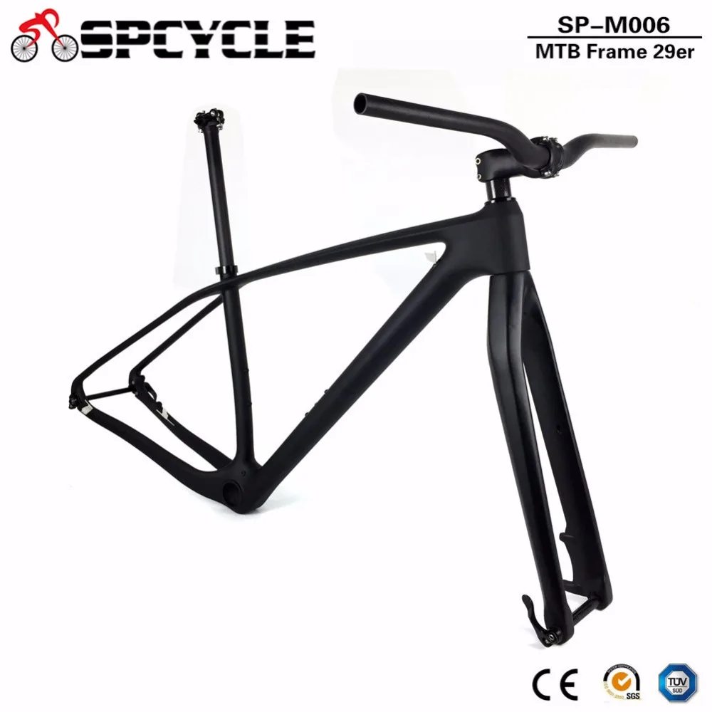 Flash Deal T1000 Full Carbon Fiber MTB Bike Framesets, 27.5er 29er MTB Mountain Bicycle Carbon Frame+Fork+Seatpost+Handlebar+Stem PF30 2