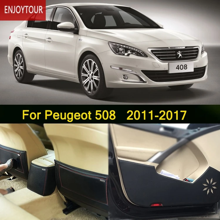 

Car pads front rear door Seat Anti-kick mat Car-styling Accessories For Peugeot 508 2011 2012 2013 2014 2015 2016 2017