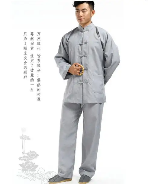 Тренировочная Униформа Shaolin храмовый костюм модель монаха для медитации кунг
