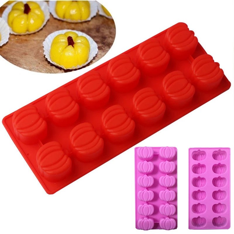 JX-LCLYL Halloween Pumpkin Silicone Candy Chocolate Cookie Cake Mold Soap Ice Cube Mould