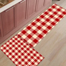 Современный этнический геометрический решетчатый коврик на кухню из 2 предметов, коврики для входа, ботинки, механический скребок моющийся аксессуар, наборы