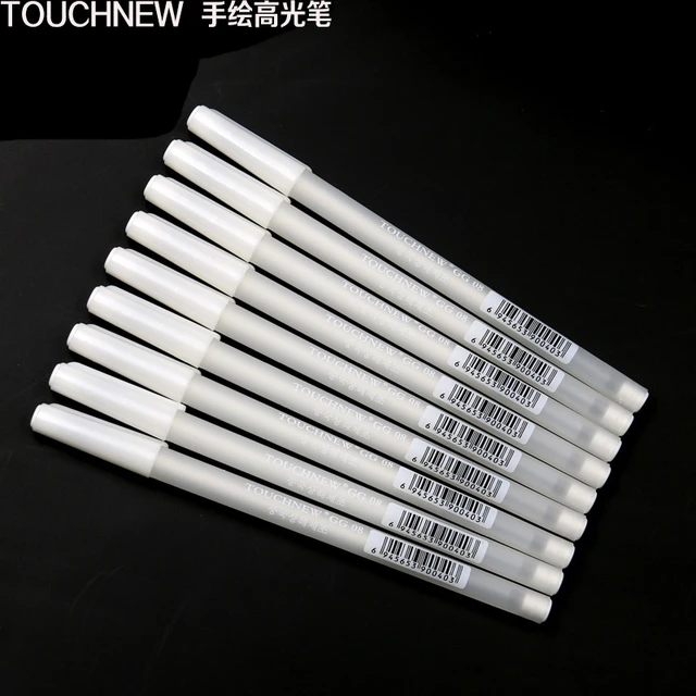 2pcs White Gel Pen Fine Tip Sketching Highlight Marker Pen For Artists  Black Papers Drawing Design Illustration Art Supplies