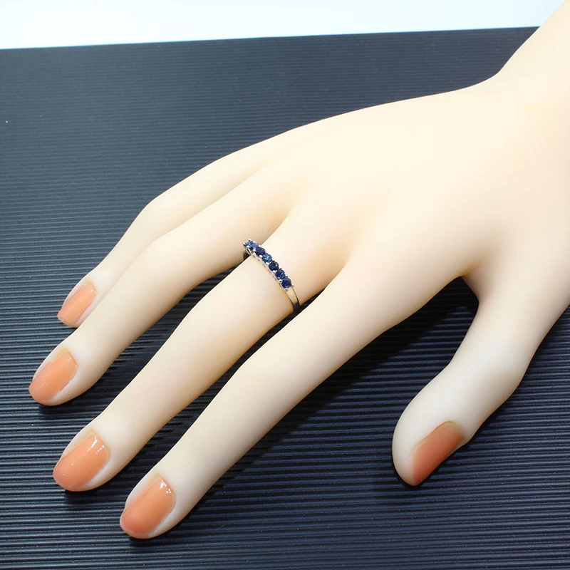 Натуральный темно-синий сапфир кольцо для женщин 7 шт. 2,5 мм SI класс сапфир кольцо твердое 925 Серебряное кольцо с сапфиром романтический подарок