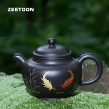 250cc подлинный исинский Чайник Китайский Здоровый фиолетовый глина Nian You Yu Duo Qiu Pot Master все ручной работы Zisha чайный набор чайник