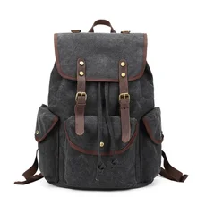 Модная тканевая сумка для компьютера 15," Рюкзак масло воск Холст кожаная сумка для отдыха