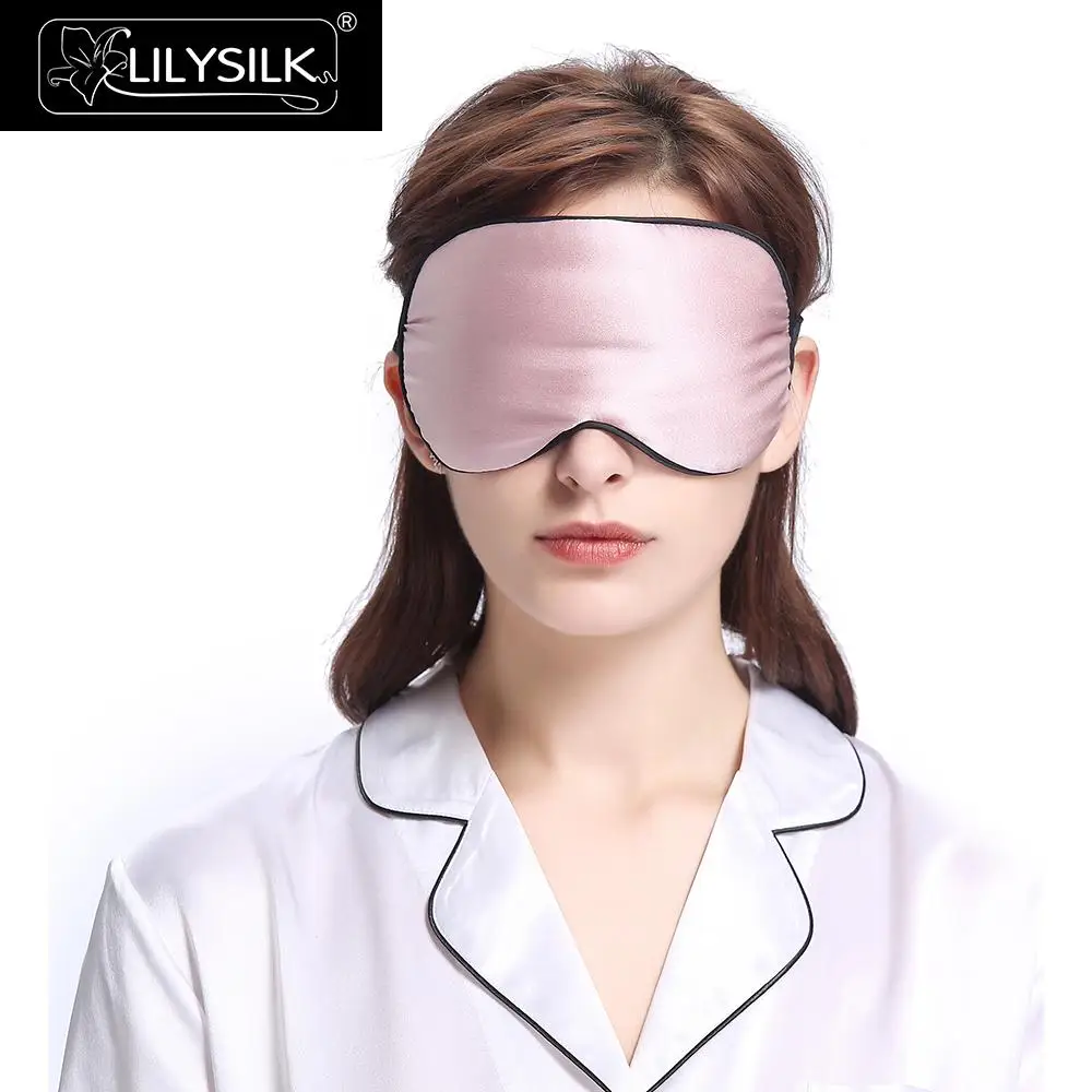 

LILYSILK Eye Mask Silk Sleep With Black Trimming Dark Teal Free Shipping