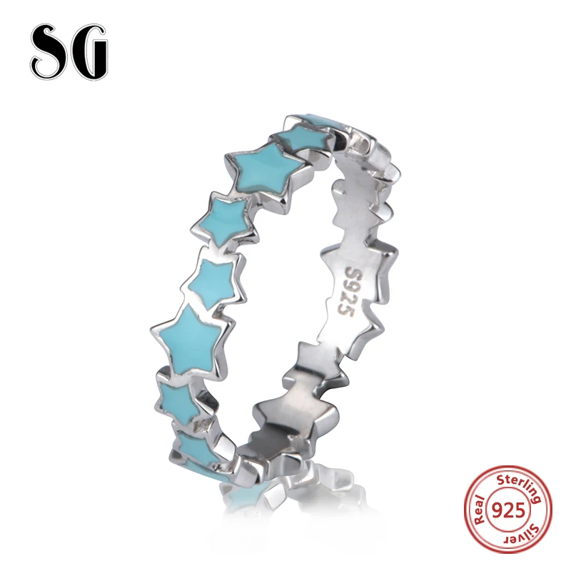 SG звезды светящиеся стекируемые кольцо оригинальный 925 Серебро diy дизайн