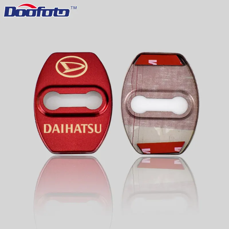 Doofoto, нержавеющая сталь, авто логотип, дверной замок, чехлы, 3D значок, автомобильный Стильный чехол для Daihatsu Terios Charade Mira, значок, аксессуары - Название цвета: for style 2 red