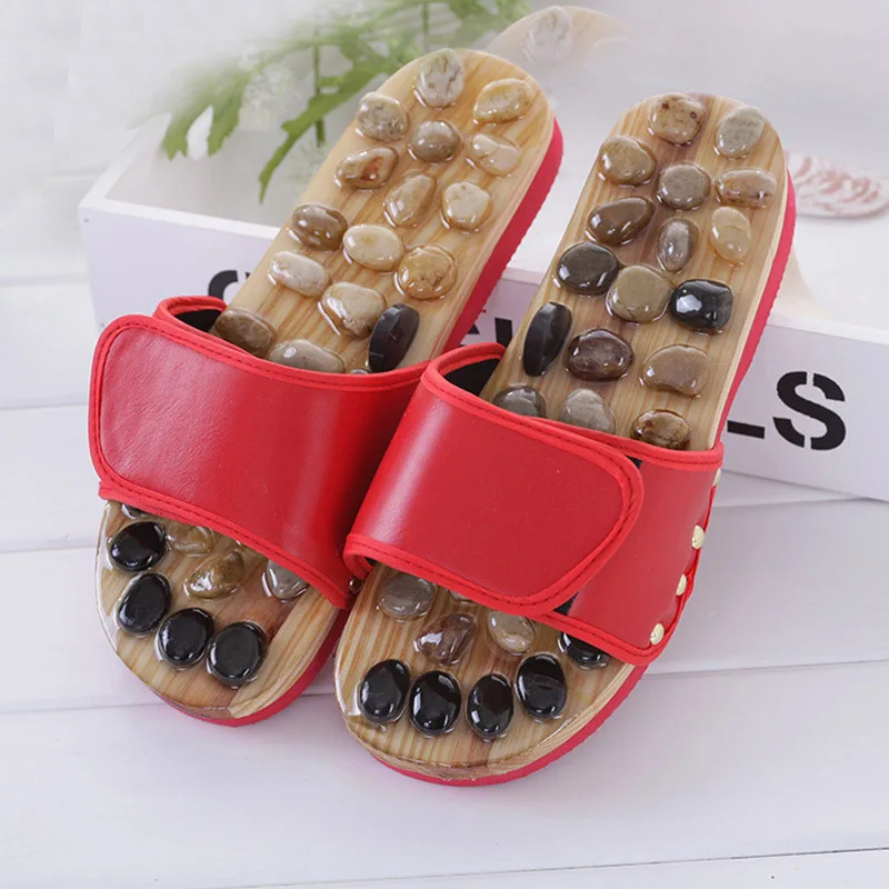 Natural Pebble Stone Foot Massage Shoes Slipper Reflexology Sandals JS88 |