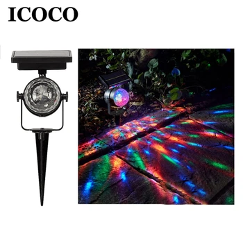 

ICOCO Solar Power Lamp LED Projector Light Rotating Colorful Light for Outdoor Garden Lawn Lamp Home Courtyard Decor Sale