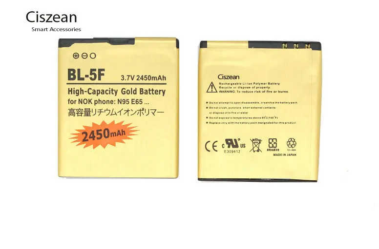 Ciszean BL 5F / BL5F 2450mAh умный мобильный телефон Золотой сменный аккумулятор + зарядное