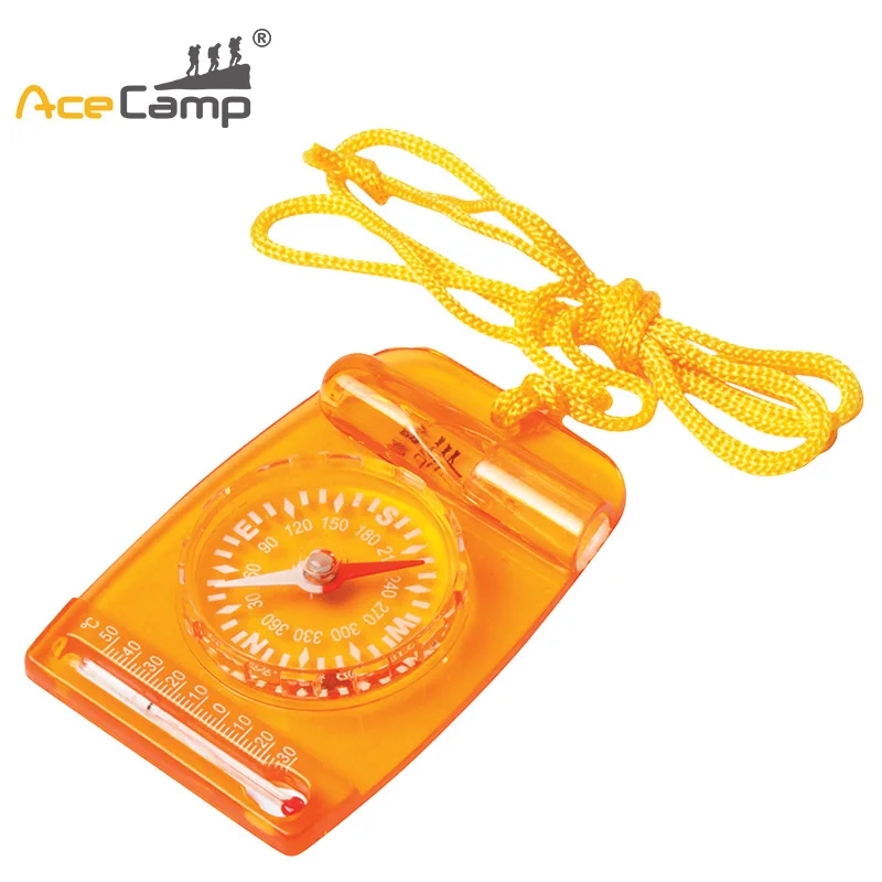 AceCamp 3-в-компас многофункциональный thermonmeter свисток Прозрачный оранжевый мини многофункциональный компас