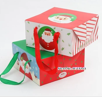 

Christmas box with handle,Christmas candy gift box, potable Birthday Party Candy apple box Wedding party Favor