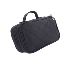 Большая емкость для макияжа сумка с зеркальной молнией мульти-функциональный двойной слой для женщин женская косметичка путешествия