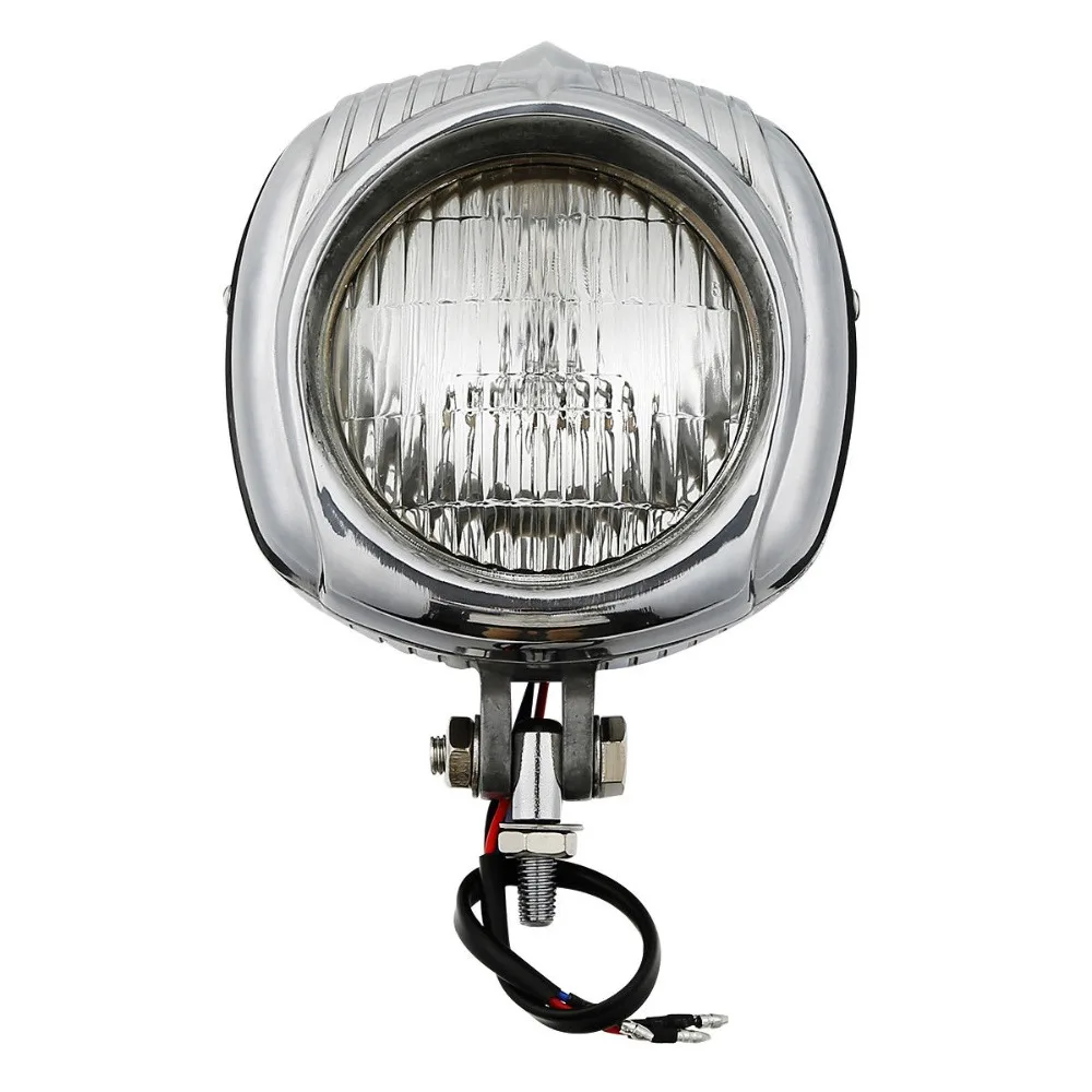 

Retro Electroline 4" Headlight Orange/Clear Lens For Harley Sportster Chopper Bobber Custom Bikes