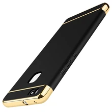 Case para huawei p9 lite p8 360 grado de protección bolsa de teléfono case pc cubierta de oro de lujo de la marca mate para huawei p9 lite