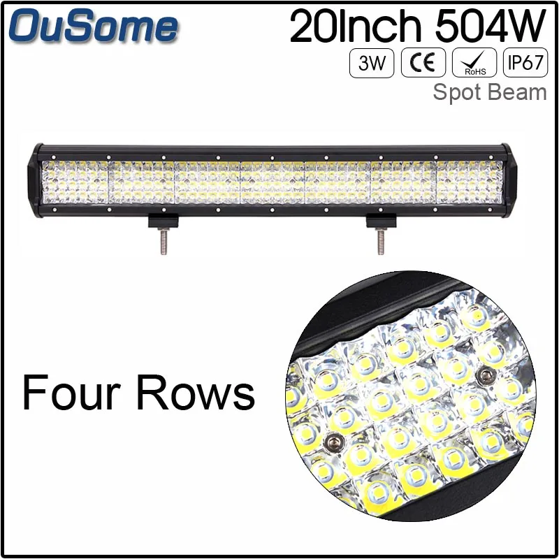 

24 months warranty Quad rows LED Work Light Bar 12V 24V 504W 20 inch 50000 lumens for JEEP Offroad 4x4 4WD Car Truck SUV