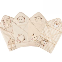 Hooded font b Organic b font cotton font b Swaddle b font Wrap Blanket Sleeping Bag