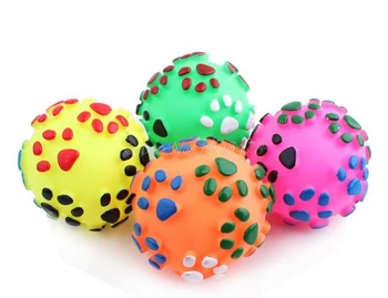 

50PCS Footprint Pet Toy Dog Molars Squeak Chewing Toy Fun Bite and Chew Ball Toys fast shipping for DHL TNT UPS